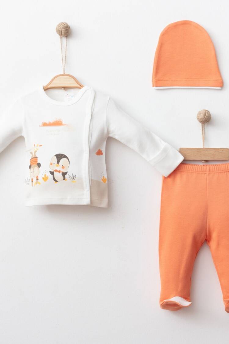 Newborn - Toptan Erkek Bebek 3'lü Yenidoğan Takım 0-3M 2043-0041 - Brand: Gümüş Baby - Women & Kids, Baby Clothes Wholesale - Globality Store