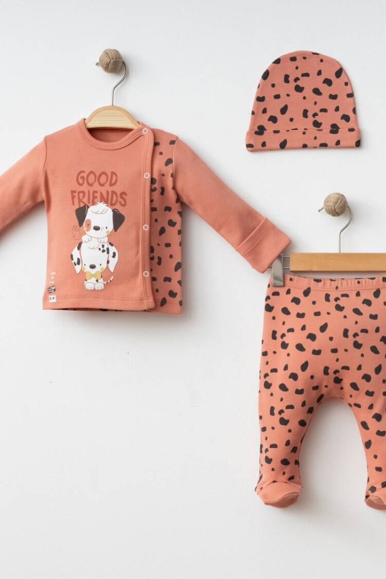 Newborn - Toptan Erkek Bebek 3'lü Yenidoğan Takımı 0-3M 2043-005005 - Brand: Gümüş Baby - Women & Kids, Baby Clothes Wholesale - Globality Store