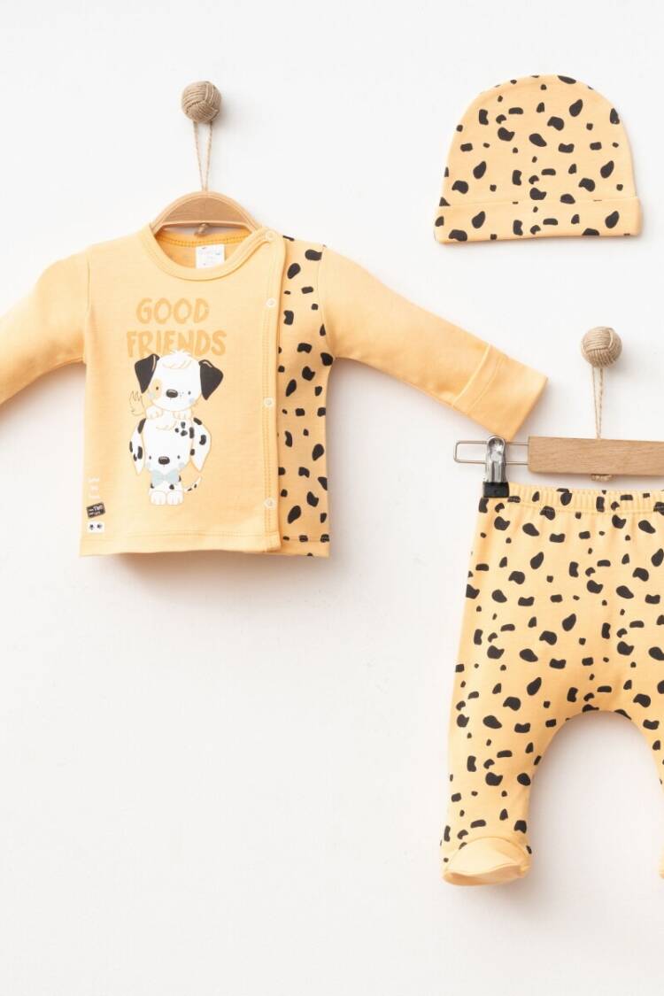 Newborn - Toptan Erkek Bebek 3'lü Yenidoğan Takımı 0-3M 2043-005005 - Brand: Gümüş Baby - Women & Kids, Baby Clothes Wholesale - Globality Store