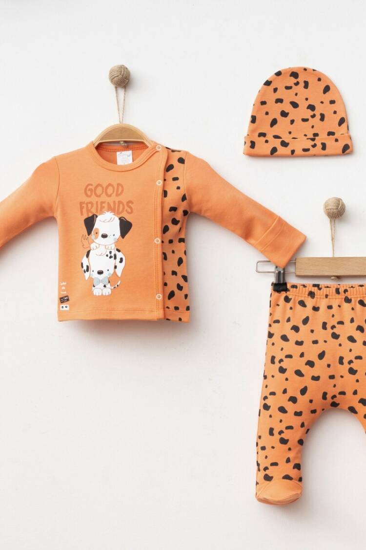 Newborn - Toptan Erkek Bebek 3'lü Yenidoğan Takımı 0-3M 2043-005005 - Brand: Gümüş Baby - Women & Kids, Baby Clothes Wholesale - Globality Store
