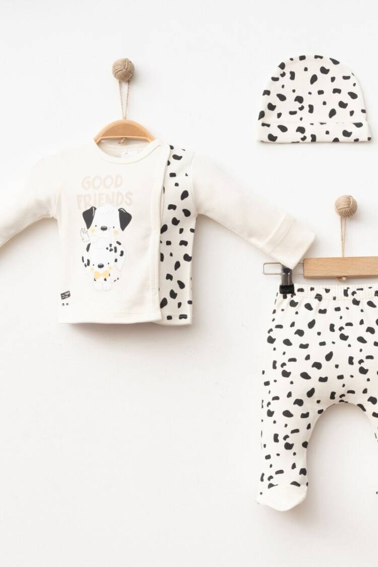 Newborn - Toptan Erkek Bebek 3'lü Yenidoğan Takımı 0-3M 2043-005005 - Brand: Gümüş Baby - Women & Kids, Baby Clothes Wholesale - Globality Store