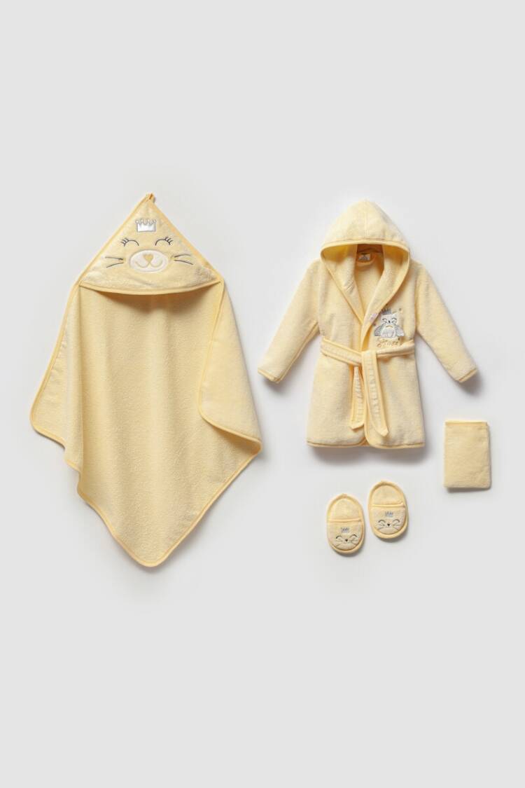 Towel and Bathrobe - Toptan Erkek Bebek 4'lü Banyo Seti 0-36M 1072-703E - Brand: Ramel Kids - Women & Kids, Baby Clothes Wholesale - Globality Store