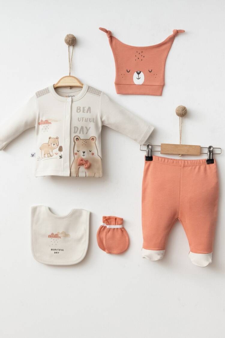 Newborn - Toptan Erkek Bebek 5'li Yenidoğan Takım 0-3 M 2042-003015 - Brand: Vina Baby - Women & Kids, Baby Clothes Wholesale - Globality Store