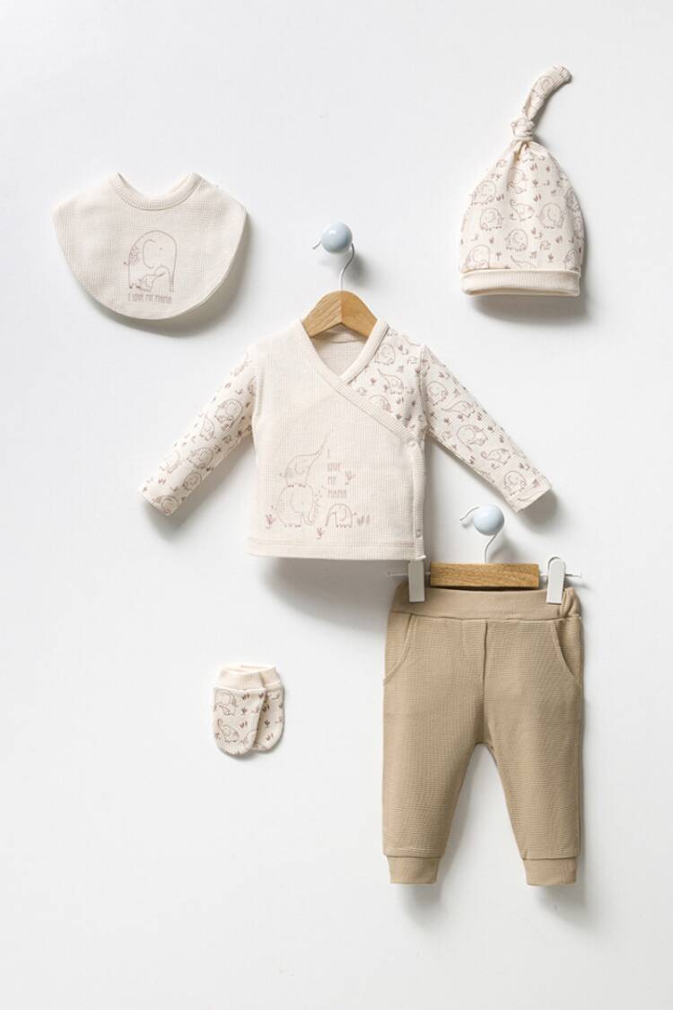 Newborn - Toptan Erkek Bebek 5'li Yenidoğan Takım 0-3M 2040-3038 - Brand: Bubbles - Women & Kids, Baby Clothes Wholesale - Globality Store