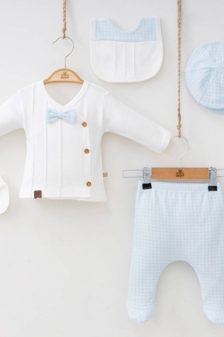 Newborn - Toptan Erkek Bebek 5'lü Yenidoğan Body Pantalon 0-3M 2014-7038 - Brand: Minizeyn - Women & Kids, Baby Clothes Wholesale - Globality Store