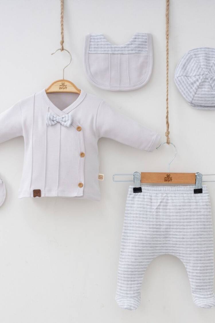 Newborn - Toptan Erkek Bebek 5'lü Yenidoğan Body Pantalon 0-3M 2014-7038 - Brand: Minizeyn - Women & Kids, Baby Clothes Wholesale - Globality Store