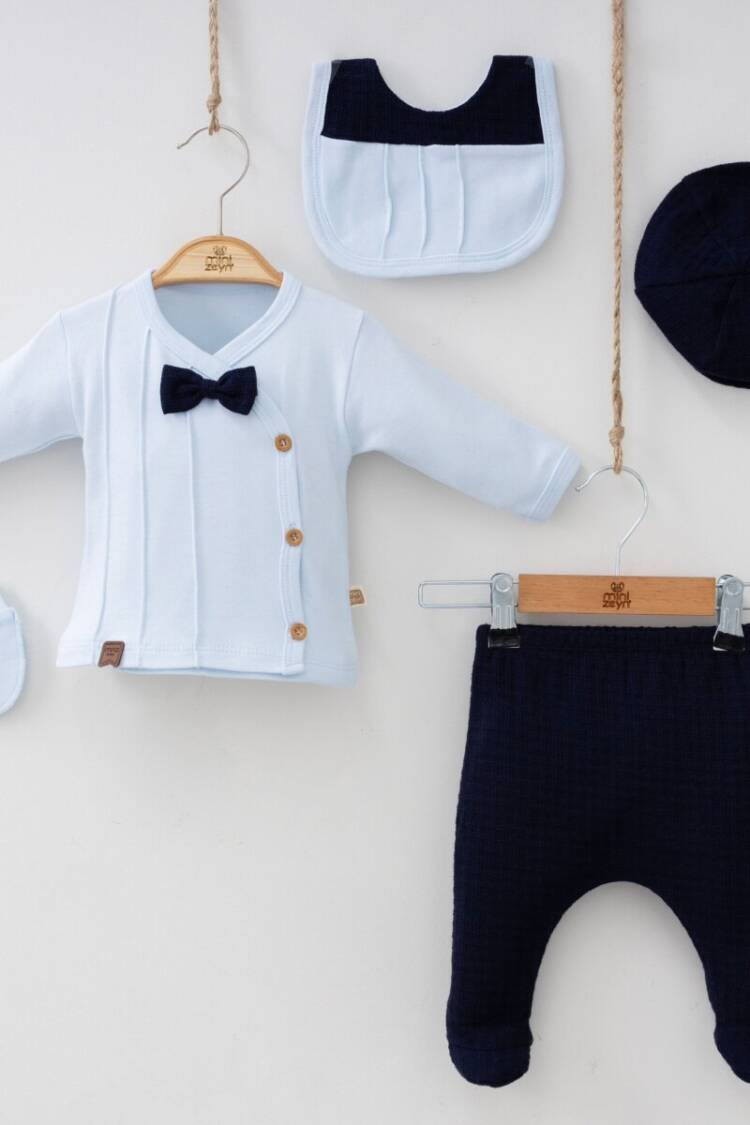 Newborn - Toptan Erkek Bebek 5'lü Yenidoğan Body Pantalon 0-3M 2014-7038 - Brand: Minizeyn - Women & Kids, Baby Clothes Wholesale - Globality Store