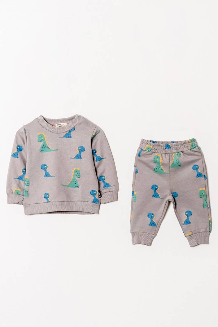 Baby Sets - Toptan Erkek Bebek Baskılı Eşofman Takımı 6-18M 1099-0803 - Brand: Tuffy - Women & Kids, Baby Clothes Wholesale - Globality Store