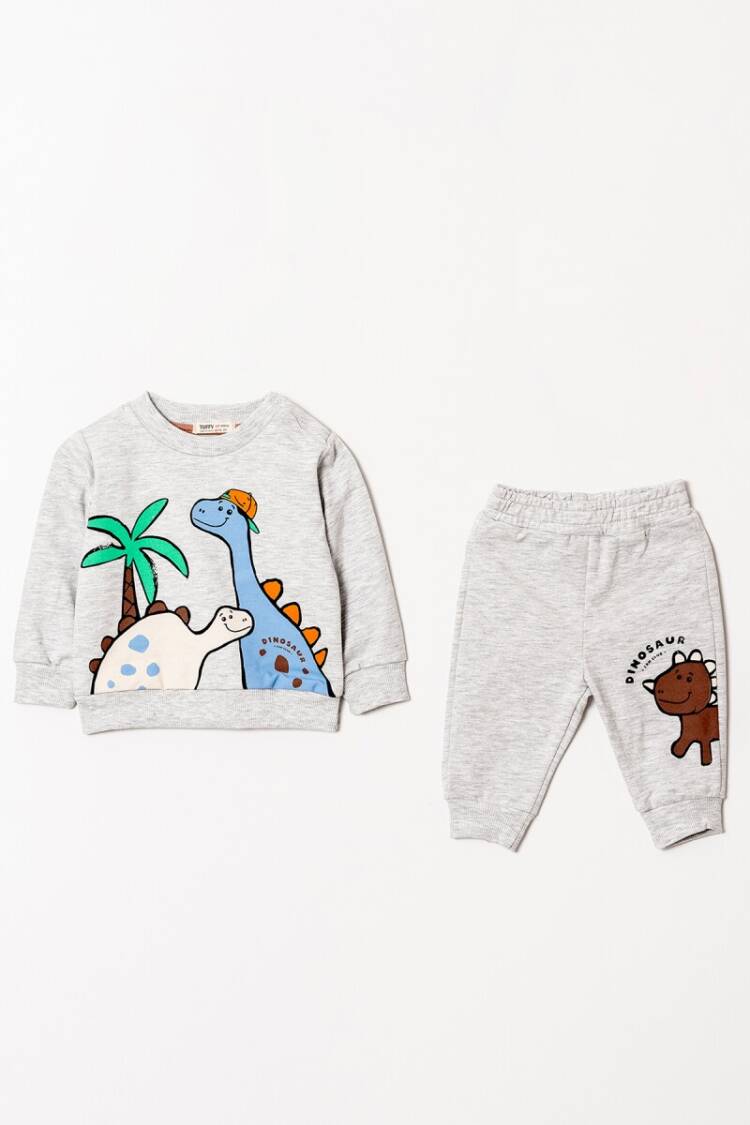 Baby Sets - Toptan Erkek Bebek Baskılı Eşofman Takımı 6-18M 1099-0803 - Brand: Tuffy - Women & Kids, Baby Clothes Wholesale - Globality Store