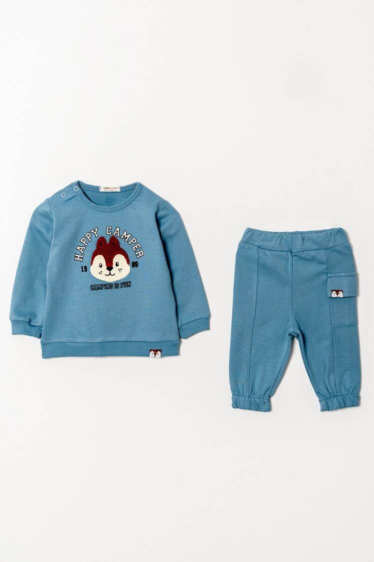 Baby Sets - Toptan Erkek Bebek Baskılı Eşofman Takımı 6-18M 1099-0805 - Brand: Tuffy - Women & Kids, Baby Clothes Wholesale - Globality Store