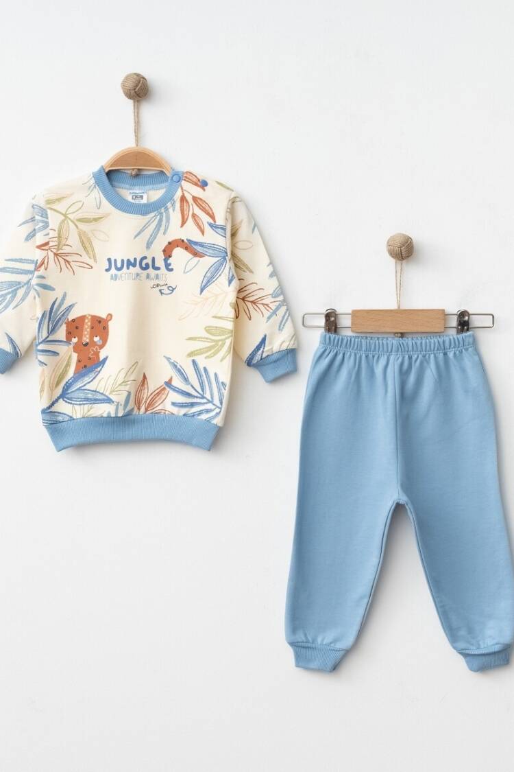 Baby Sets - Toptan Erkek Bebek Desenli Eşofman Takımı 9-18M 2017-2361 - Brand: Hoppidik - Women & Kids, Baby Clothes Wholesale - Globality Store