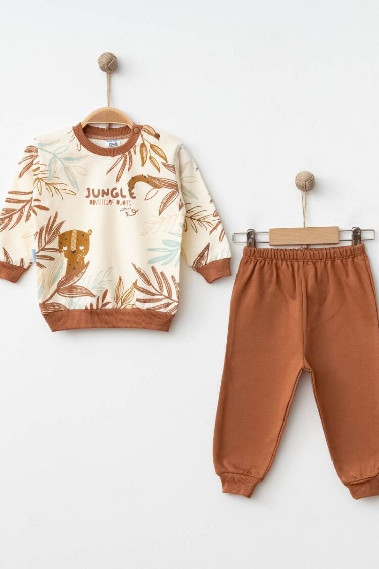 Baby Sets - Toptan Erkek Bebek Desenli Eşofman Takımı 9-18M 2017-2361 - Brand: Hoppidik - Women & Kids, Baby Clothes Wholesale - Globality Store