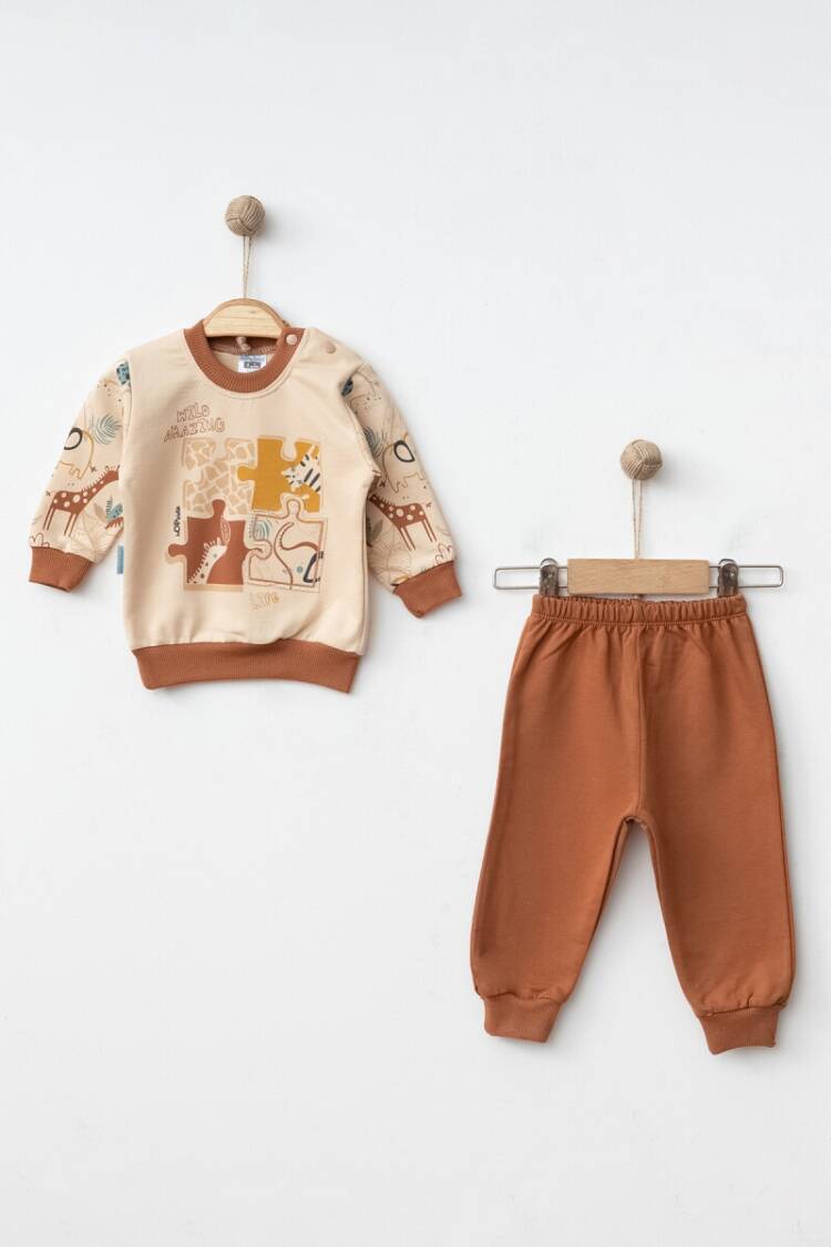 Baby Sets - Toptan Erkek Bebek Eşofman Takımı 3-9M 2017-2362 - Brand: Hoppidik - Women & Kids, Baby Clothes Wholesale - Globality Store