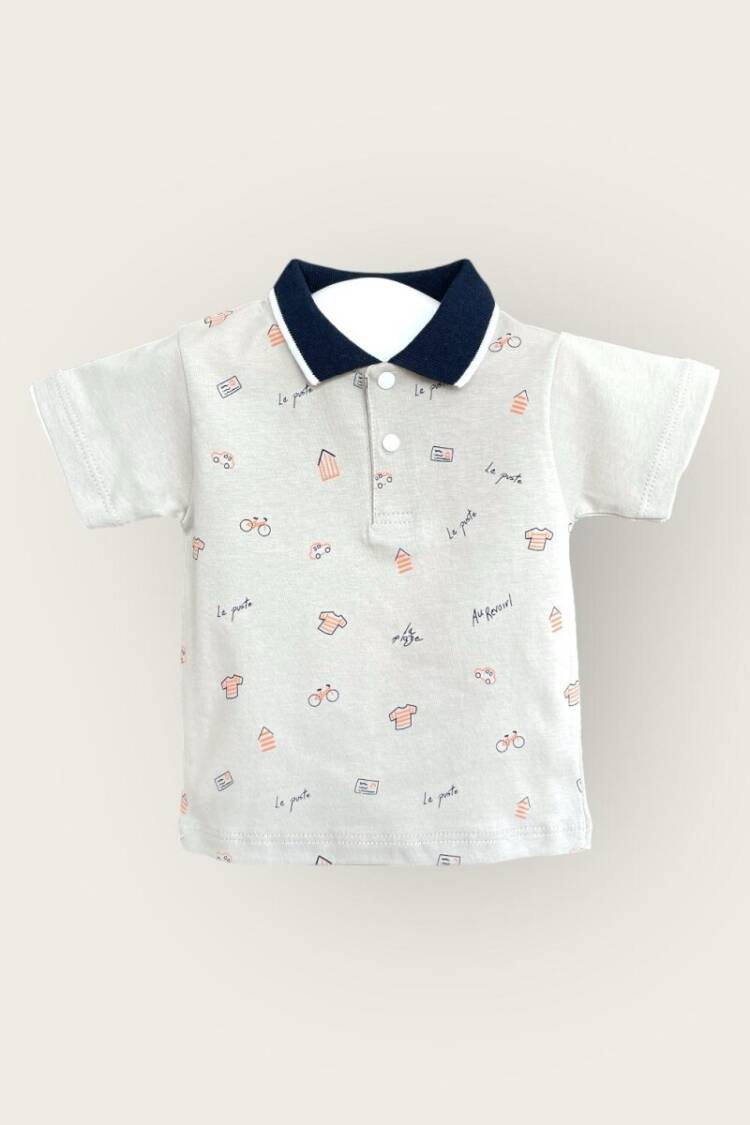 Baby Tops - Toptan Erkek Bebek Tişört 6-18M 2047-3550 - Brand: Algiy Mini - Women & Kids, Baby Clothes Wholesale - Globality Store