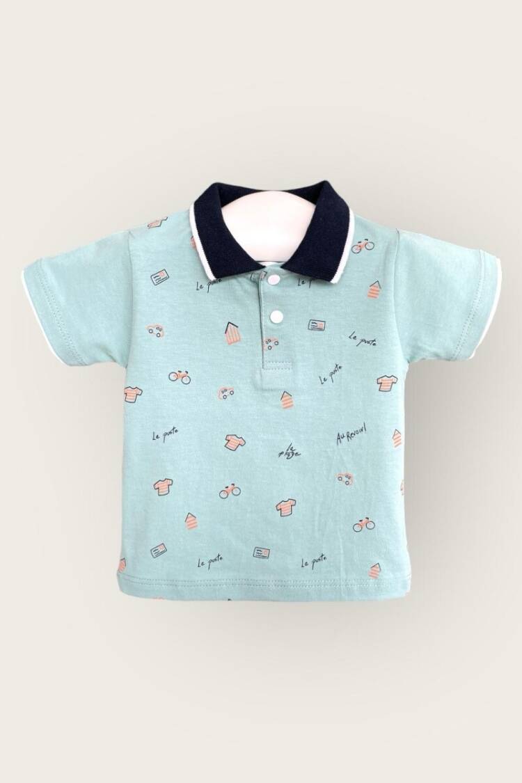 Baby Tops - Toptan Erkek Bebek Tişört 6-18M 2047-3550 - Brand: Algiy Mini - Women & Kids, Baby Clothes Wholesale - Globality Store