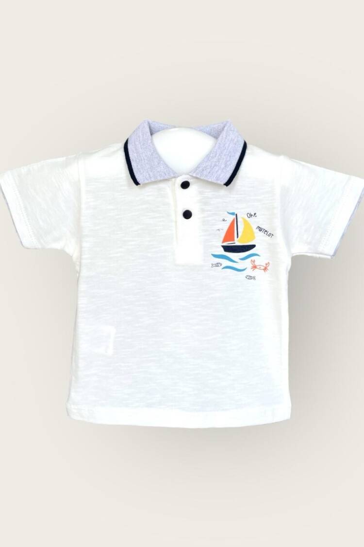 Baby Tops - Toptan Erkek Bebek Tişört 6-18M 2047-3551 - Brand: Algiy Mini - Women & Kids, Baby Clothes Wholesale - Globality Store