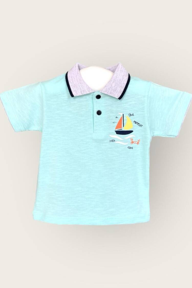Baby Tops - Toptan Erkek Bebek Tişört 6-18M 2047-3551 - Brand: Algiy Mini - Women & Kids, Baby Clothes Wholesale - Globality Store