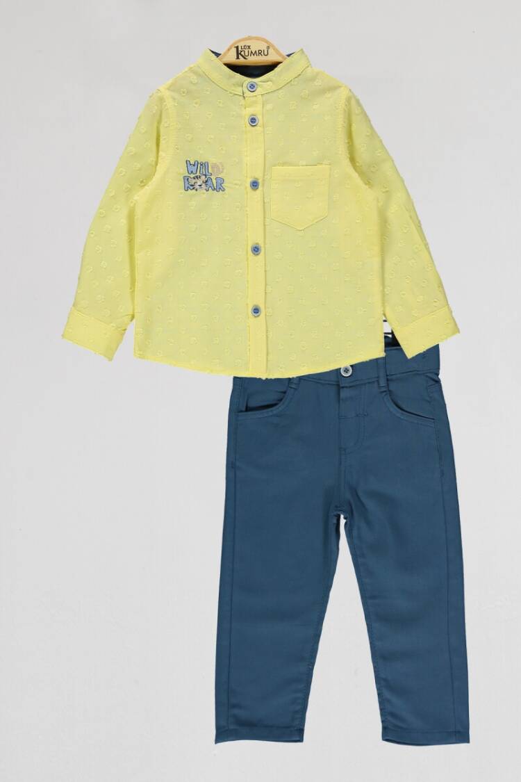 Boys' Sets - Toptan Erkek Çocuk 2'li Gömlek ve Pantolon Takım 2-5Y 1075-4071 - Brand: Kumru Bebe - Women & Kids, Baby Clothes Wholesale - Globality Store