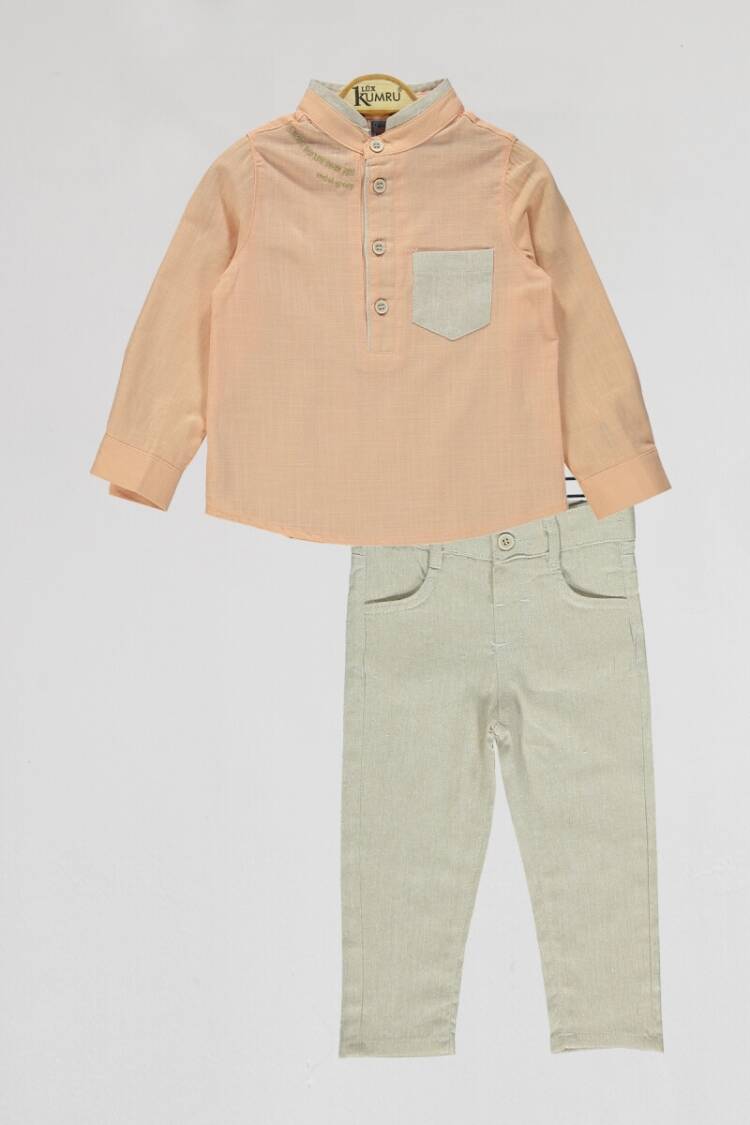 Boy's Shirt - Toptan Erkek Çocuk 2'li Gömlek ve Pantolon Takım 2-5Y 1075-4107 - Brand: Kumru Bebe - Women & Kids, Baby Clothes Wholesale - Globality Store