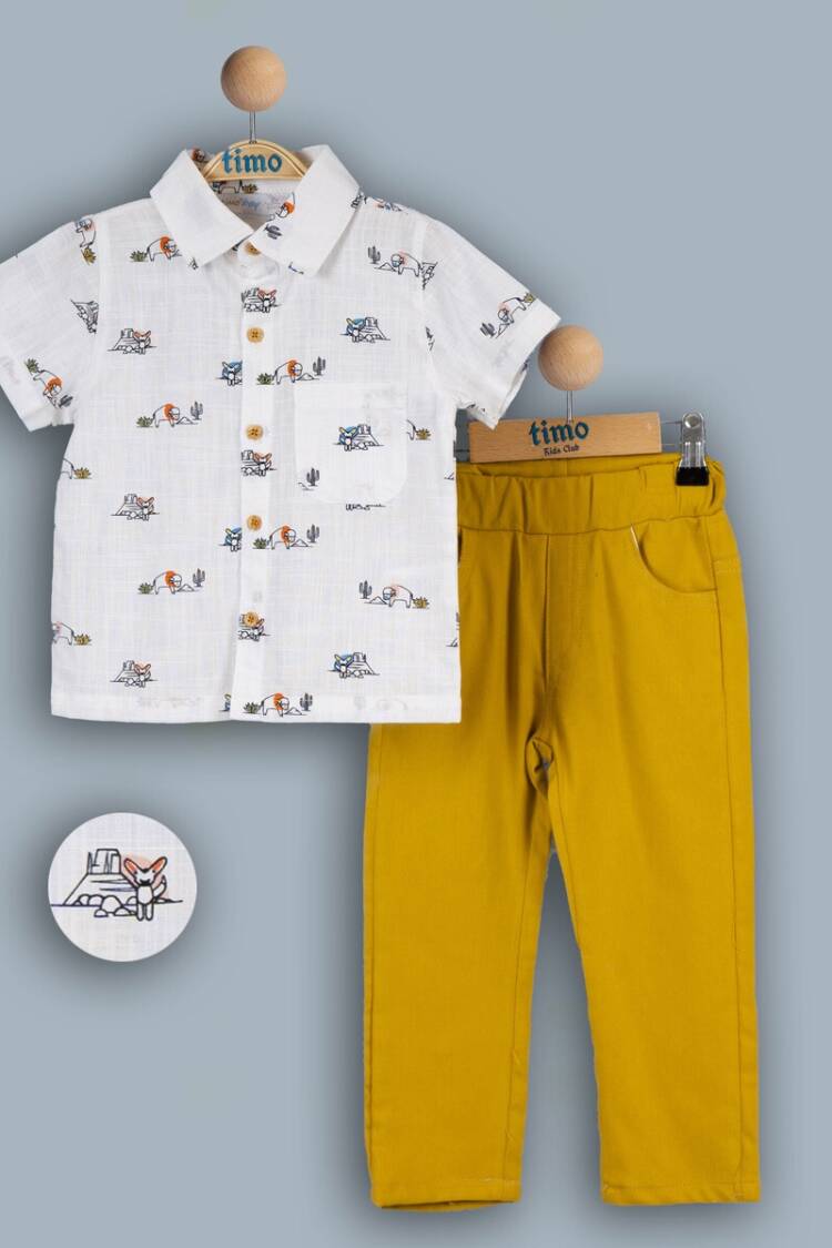 Boys' Sets - Toptan Erkek Çocuk 2'li Gömlek ve Pantolon Takım 2-5Y 1018-TE4DT202243132 - Brand: Timo - Women & Kids, Baby Clothes Wholesale - Globality Store