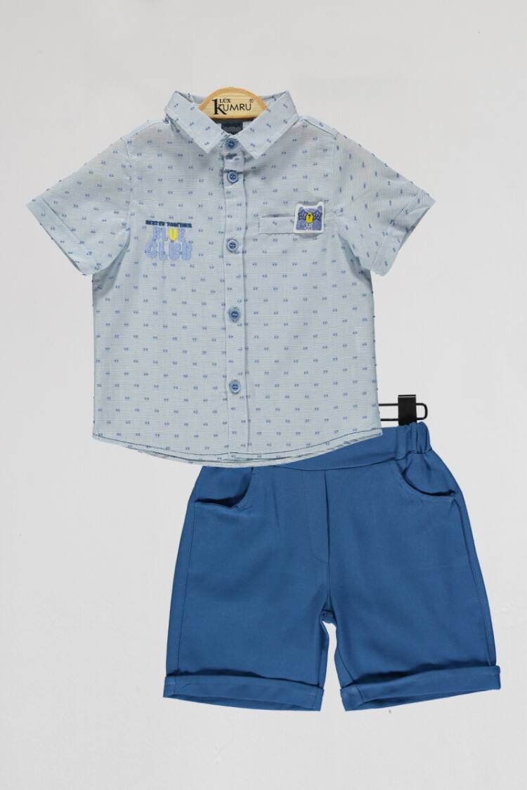 Boys' Sets - Toptan Erkek Çocuk 2'li Gömlek ve Şort Takım 2-5Y 1075-4086 - Brand: Kumru Bebe - Women & Kids, Baby Clothes Wholesale - Globality Store