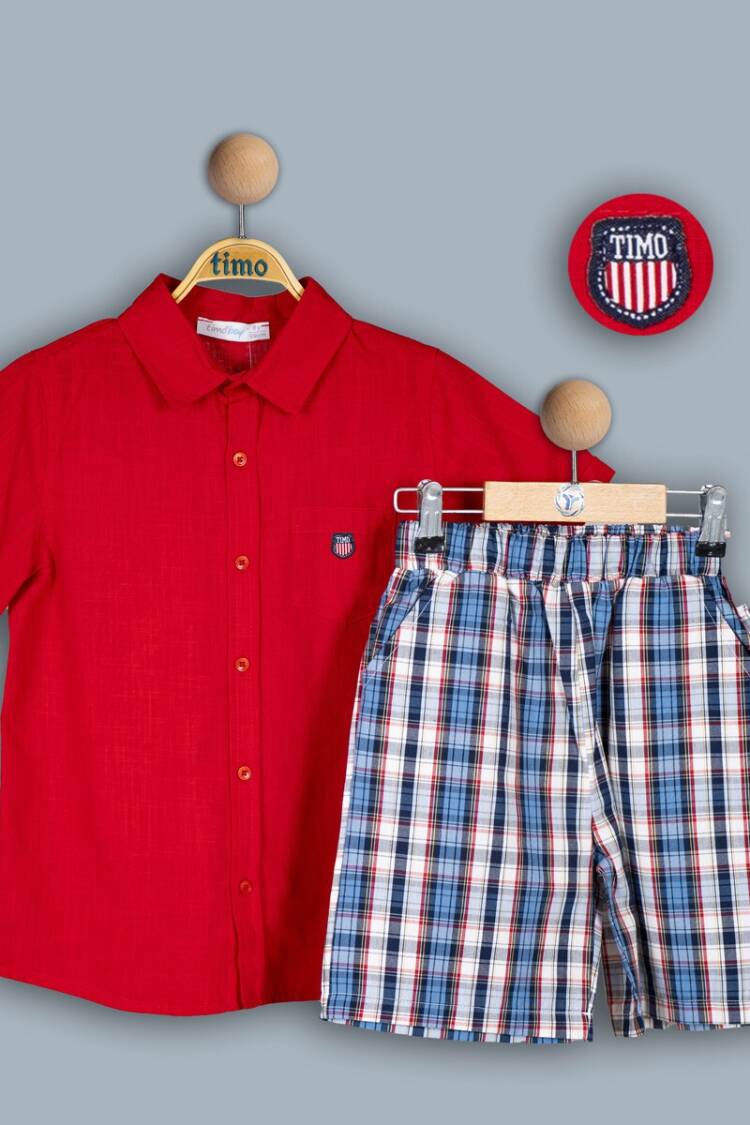 Boys' Sets - Toptan Erkek Çocuk 2'li Tişört ve Şort Takım 6-9Y 1018-TE4DT202243743 - Brand: Timo - Women & Kids, Baby Clothes Wholesale - Globality Store