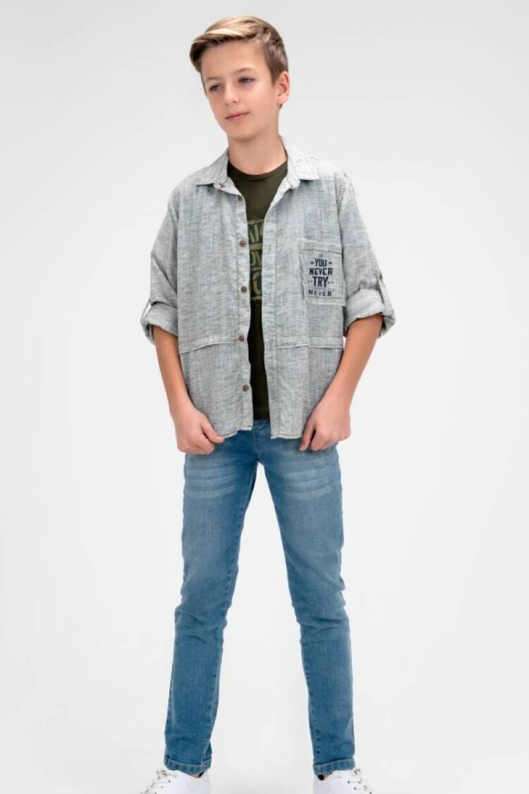 Boys' Sets - Toptan Erkek Çocuk 3' lü Gömlek Pantolon T-shirt Takım 9-12Y 2036-10101 - Brand: Cool Exclusive - Women & Kids, Baby Clothes Wholesale - Globality Store