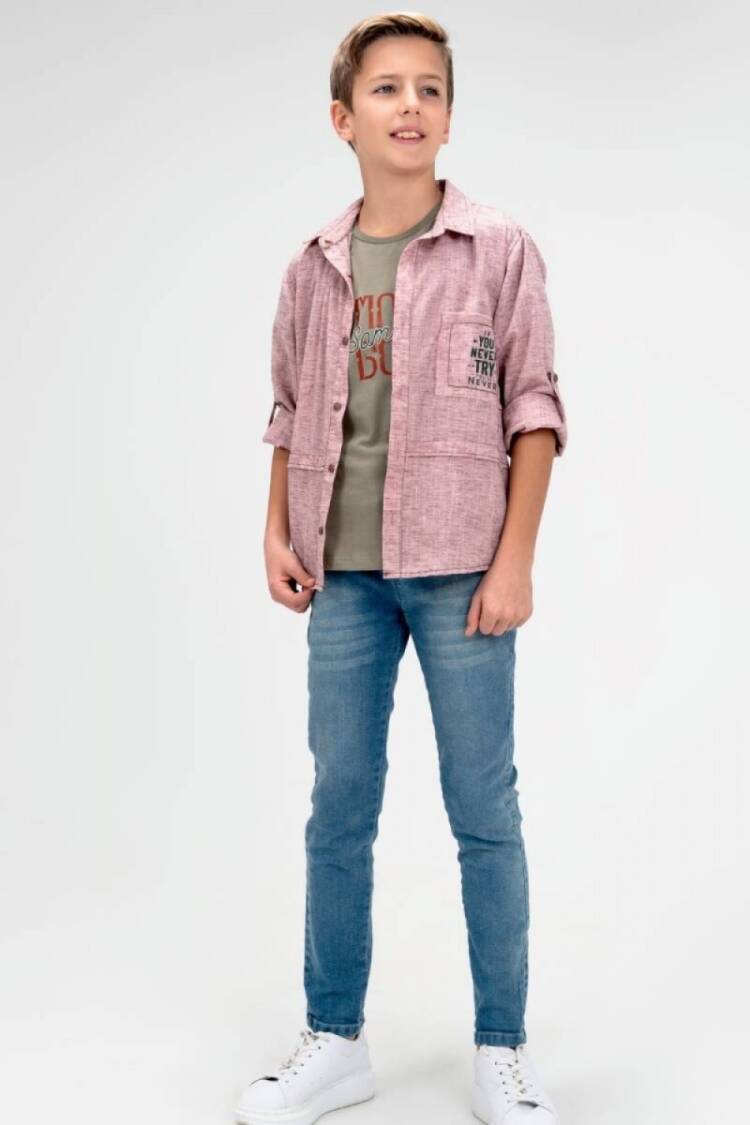 Boys' Sets - Toptan Erkek Çocuk 3' lü Gömlek Pantolon T-shirt Takım 9-12Y 2036-10101 - Brand: Cool Exclusive - Women & Kids, Baby Clothes Wholesale - Globality Store