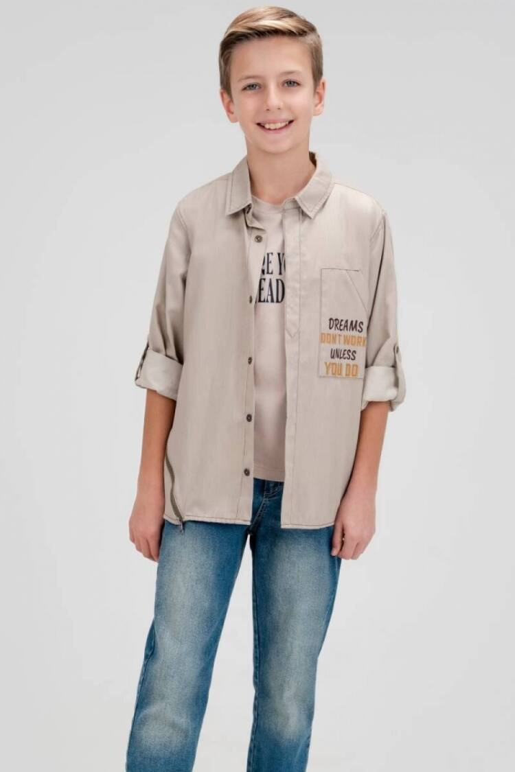 Boys' Sets - Toptan Erkek Çocuk 3' lü Gömlek Pantolon T-shirt Takım 9-12Y 2036-10102 - Brand: Cool Exclusive - Women & Kids, Baby Clothes Wholesale - Globality Store