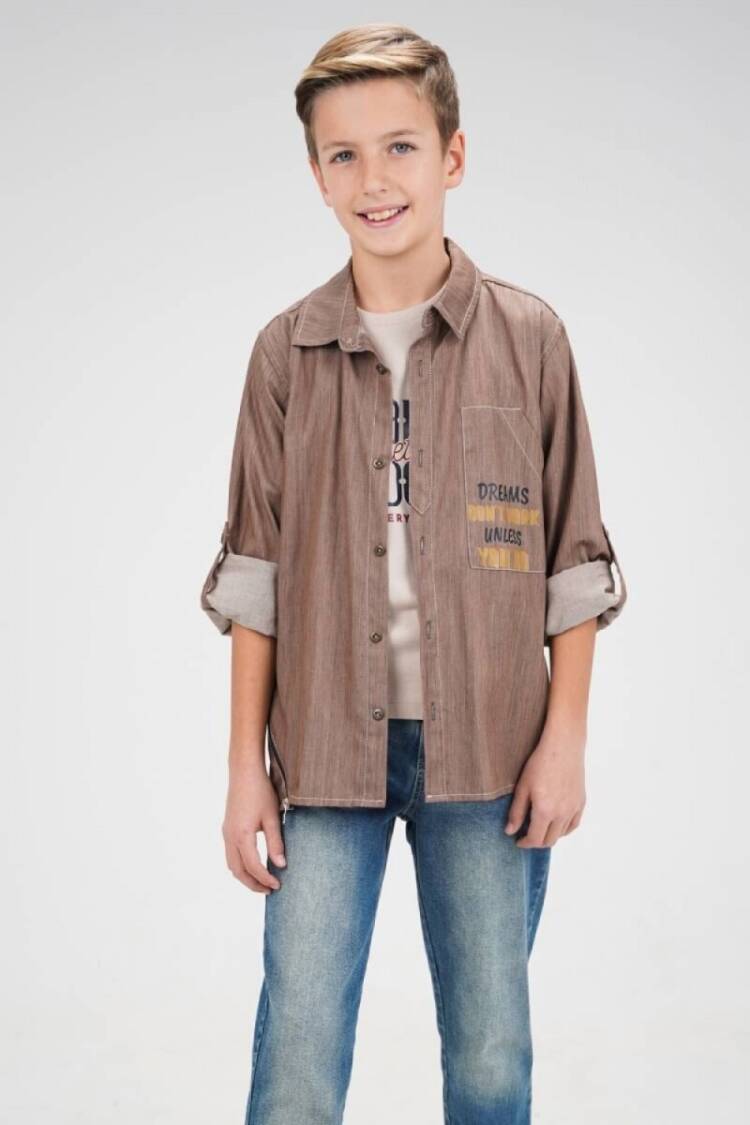 Boys' Sets - Toptan Erkek Çocuk 3' lü Gömlek Pantolon T-shirt Takım 9-12Y 2036-10102 - Brand: Cool Exclusive - Women & Kids, Baby Clothes Wholesale - Globality Store