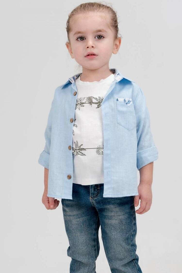Boys' Sets - Toptan Erkek Çocuk 3' lü Gömlek T-shirt Pantolon Takım 1-4Y 2036-22646 - Brand: Cool Exclusive - Women & Kids, Baby Clothes Wholesale - Globality Store