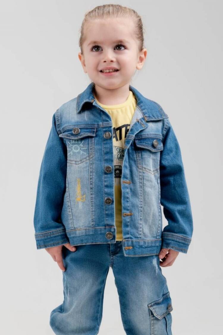 Boys' Sets - Toptan Erkek Çocuk 3' lü Kot Gömlek Pantolon T-shirt Takım 5-8Y 2036-22637 - Brand: Cool Exclusive - Women & Kids, Baby Clothes Wholesale - Globality Store