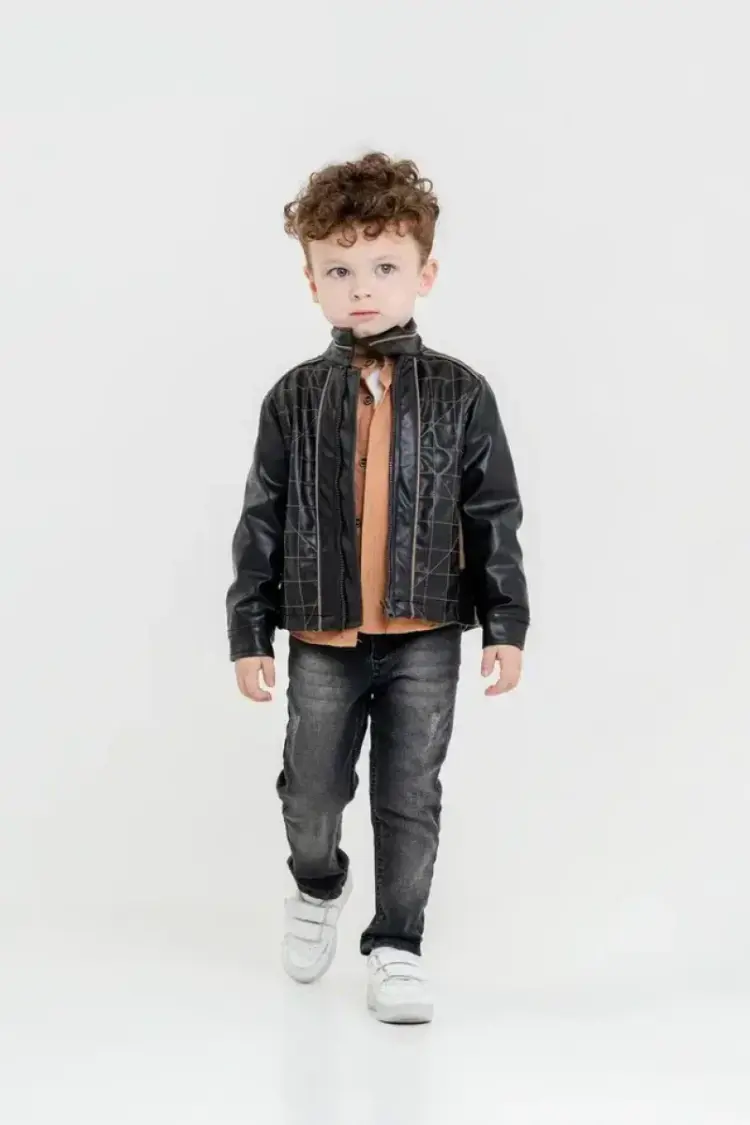 Boys' Outerwear - Toptan Erkek Çocuk 3'lü Ceket, Gömlek ve Pantolon Takım 5-8Y 2036-26089 - Brand: Cool Exclusive - Women & Kids, Baby Clothes Wholesale - Globality Store