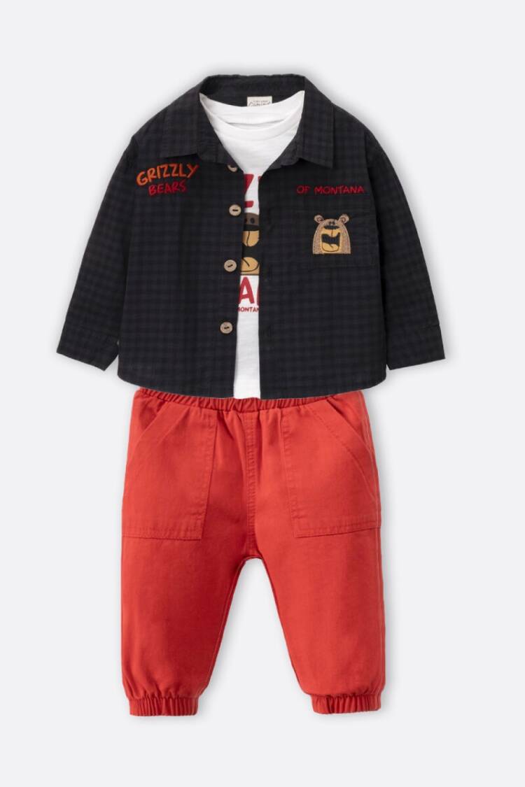Boys' Sets - Toptan Erkek Çocuk 3'lü Ceket Pantolon ve Body Takım 9-24M 1014-CMN3553 - Brand: Cumino - Women & Kids, Baby Clothes Wholesale - Globality Store