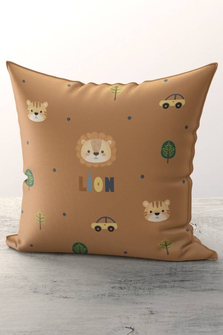 Sleep Products - Toptan Erkek Çocuk Aslan Baskılı 3'lü Kırlent Kılıfı 43*43cm 2044-TLAKR-011 - Brand: Talia Home - Women & Kids, Baby Clothes Wholesale - Globality Store