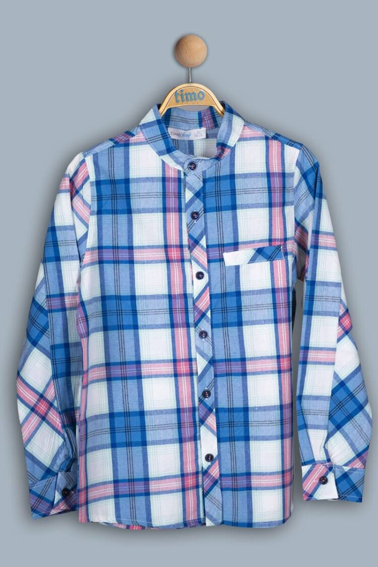 Boy's Shirt - Toptan Erkek Çocuk Ekoseli Hakim Yaka Gömlek 6-9Y 1018-TE4DÜ202243753 - Brand: Timo - Women & Kids, Baby Clothes Wholesale - Globality Store