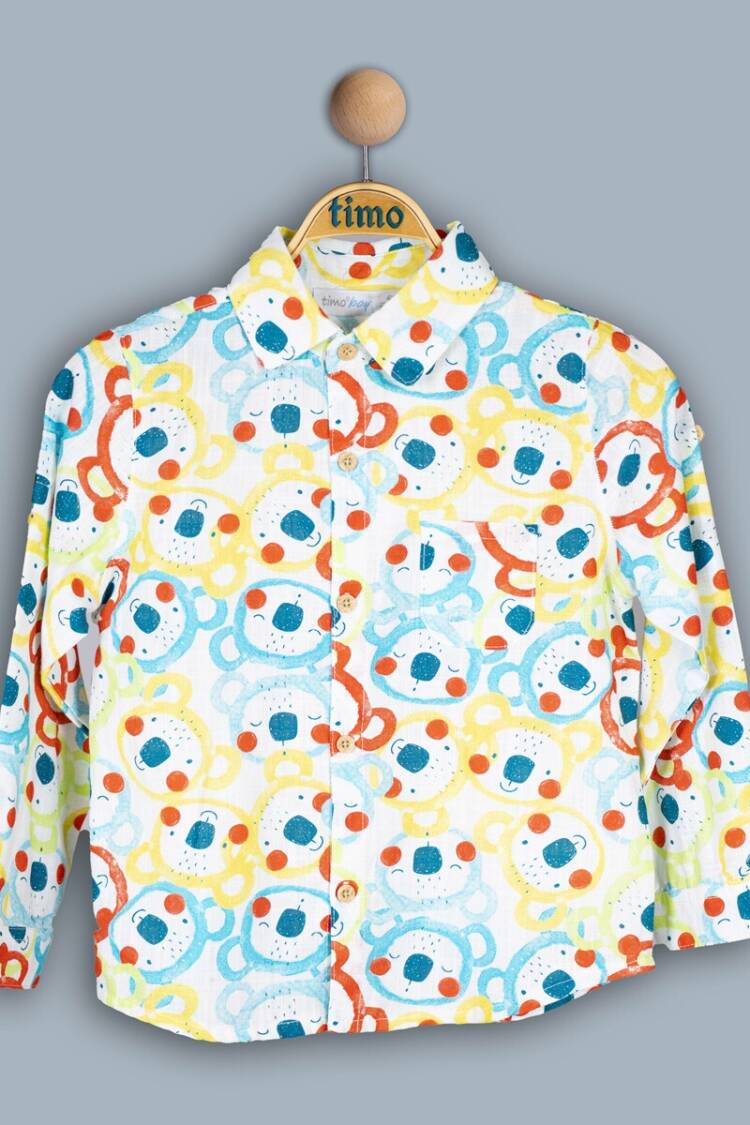 Boy's Shirt - Toptan Erkek Çocuk Koala Gömlek 2-5Y 1018-TE4DÜ042243042 - Brand: Timo - Women & Kids, Baby Clothes Wholesale - Globality Store