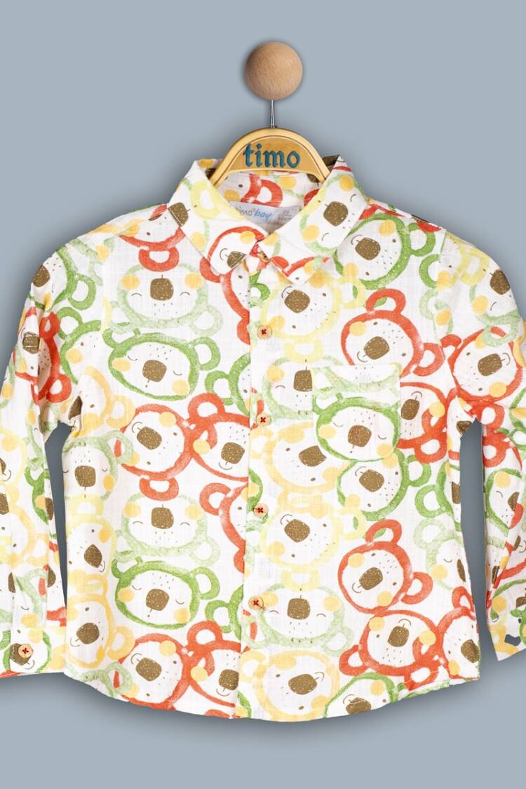 Boy's Shirt - Toptan Erkek Çocuk Koala Gömlek 2-5Y 1018-TE4DÜ042243042 - Brand: Timo - Women & Kids, Baby Clothes Wholesale - Globality Store