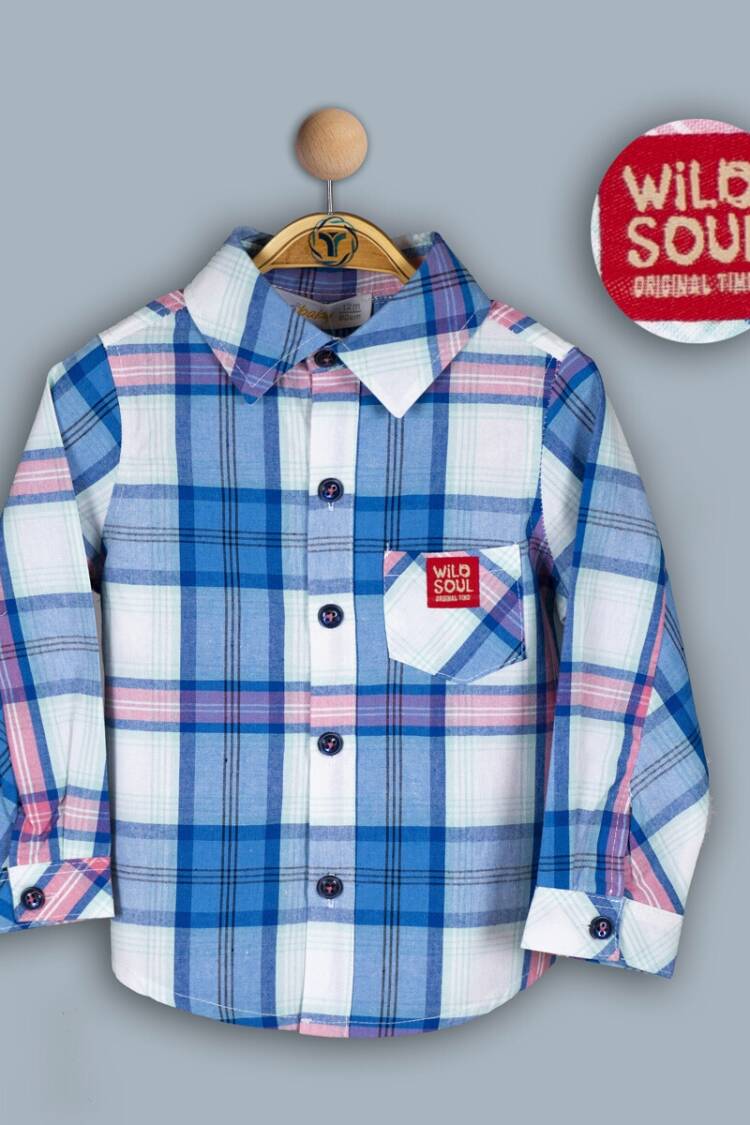 Boy's Shirt - Toptan Erkek Çocuk Müslin Nervürlü Ekose Gömlek 2-5Y 1018-TE4DÜ202242472 - Brand: Timo - Women & Kids, Baby Clothes Wholesale - Globality Store
