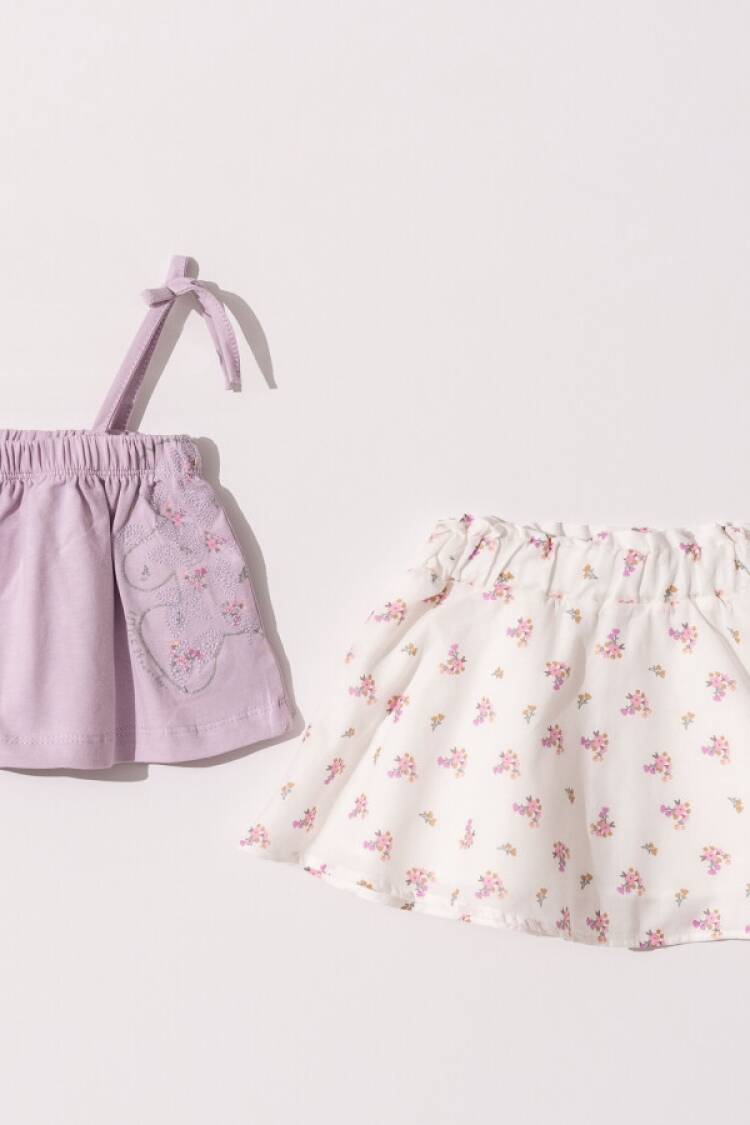 Baby Sets - Toptan Kız Bebek 2'li Bluz ve Tekli Takım 6-18M 1099-1210 - Brand: Tuffy - Women & Kids, Baby Clothes Wholesale - Globality Store