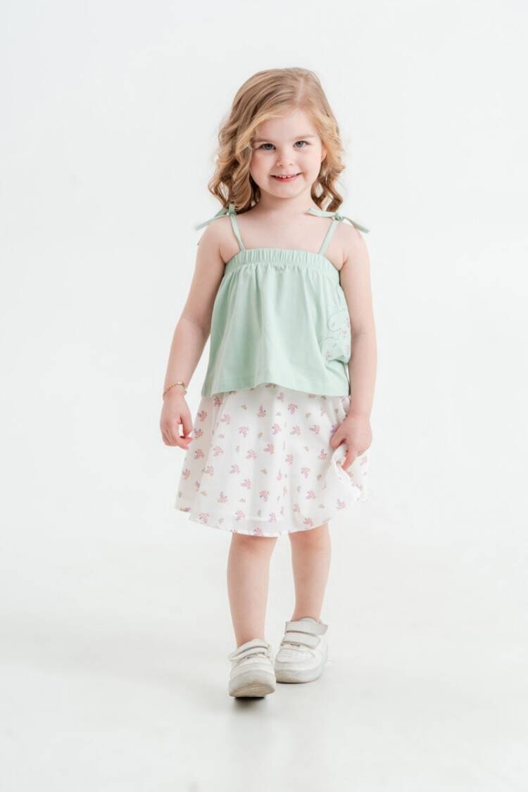 Baby Sets - Toptan Kız Bebek 2'li Bluz ve Tekli Takım 6-18M 1099-1210 - Brand: Tuffy - Women & Kids, Baby Clothes Wholesale - Globality Store