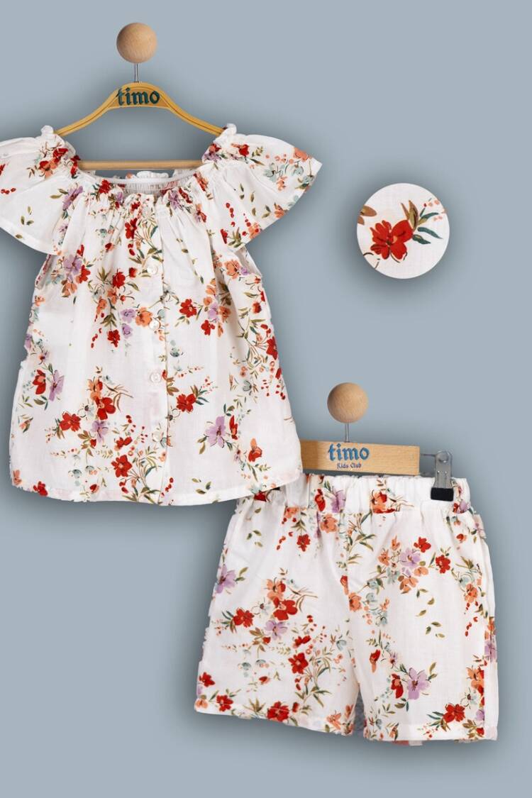 Baby Sets - Toptan Kız Bebek 2'li Elbise be Şort Takımı 6-24M 1018-TK4DT082241891 - Brand: Timo - Women & Kids, Baby Clothes Wholesale - Globality Store