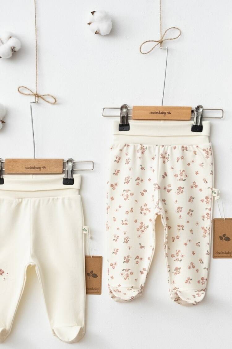 Baby Bottom Clothing - Toptan Kız Bebek 2'li Pantolon Takım 1-6M 1043-4962 - Brand: Ciccimbaby - Women & Kids, Baby Clothes Wholesale - Globality Store