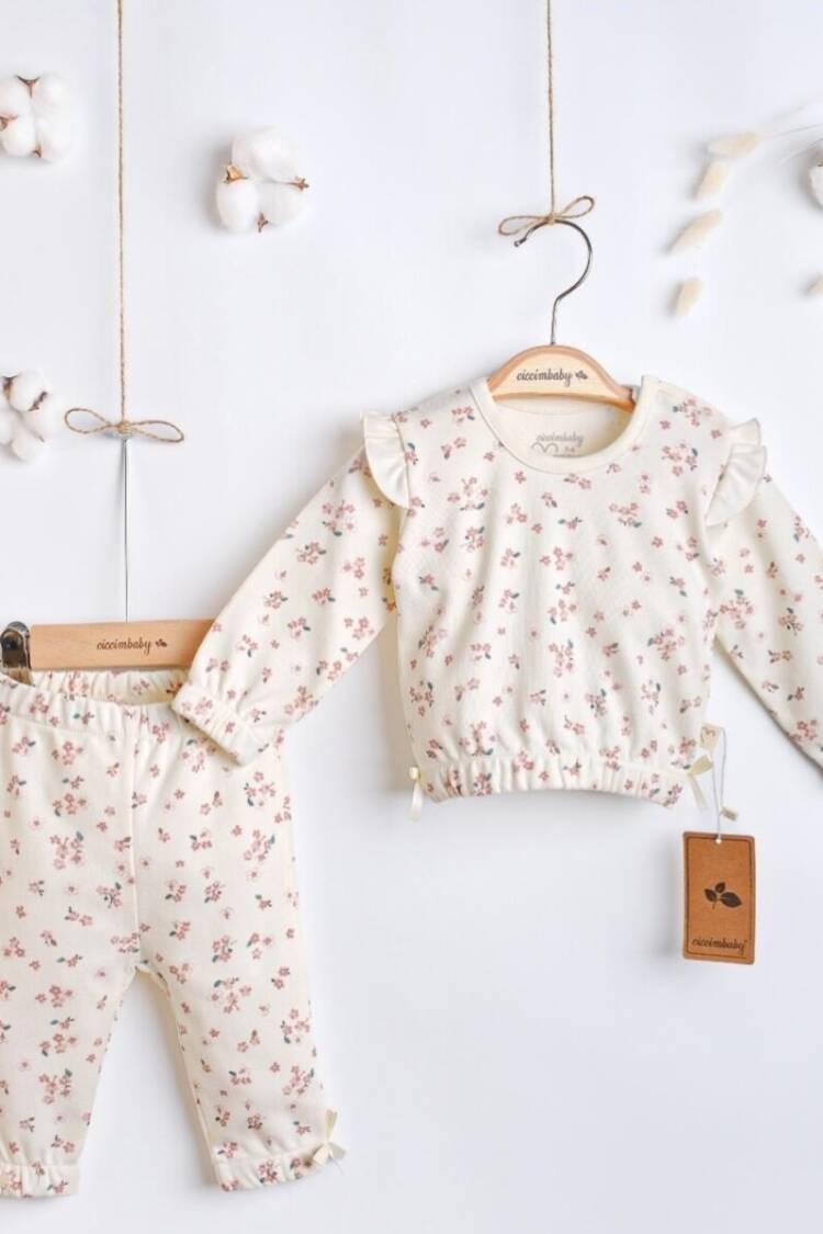 Underwear - Socks - Pajamas - Toptan Kız Bebek 2'li Pijama Takımı 3-12M 1043-4913 - Brand: Ciccimbaby - Women & Kids, Baby Clothes Wholesale - Globality Store