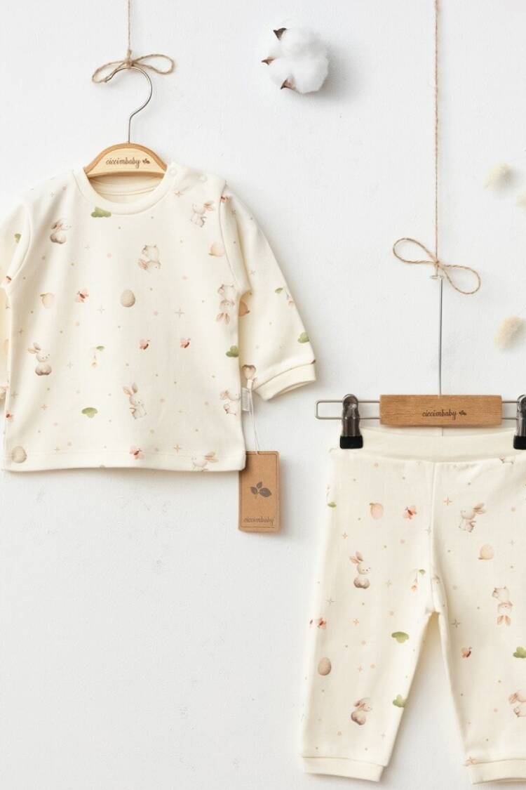 Underwear - Socks - Pajamas - Toptan Kız Bebek 2'li Pijama Takımı 3-12M 1043-5066 - Brand: Ciccimbaby - Women & Kids, Baby Clothes Wholesale - Globality Store