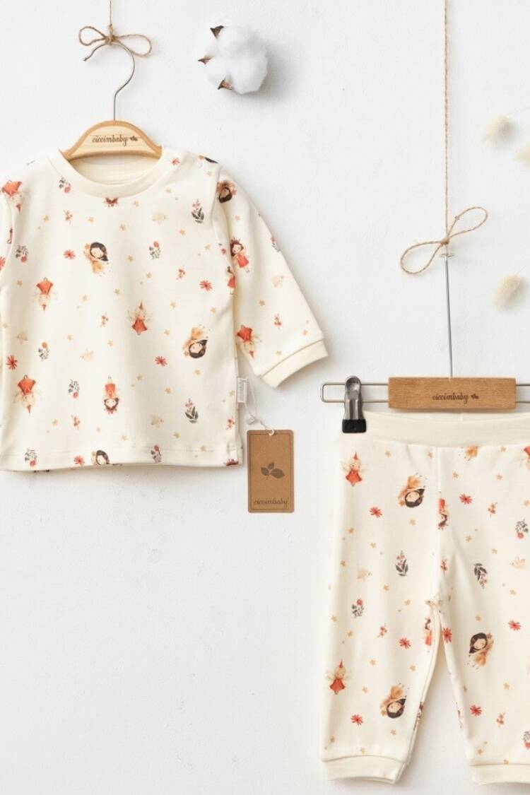 Underwear - Socks - Pajamas - Toptan Kız Bebek 2'li Pijama Takımı 3-12M 1043-5072 - Brand: Ciccimbaby - Women & Kids, Baby Clothes Wholesale - Globality Store