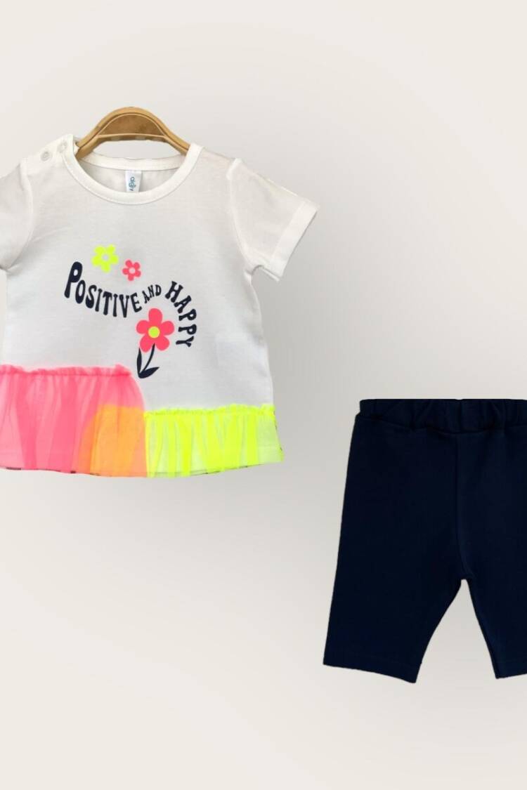 Baby Sets - Toptan Kız Bebek 2'li Tişört ve Kapri Takımı 6-18M 2047-3500TK - Brand: Algiy Mini - Women & Kids, Baby Clothes Wholesale - Globality Store