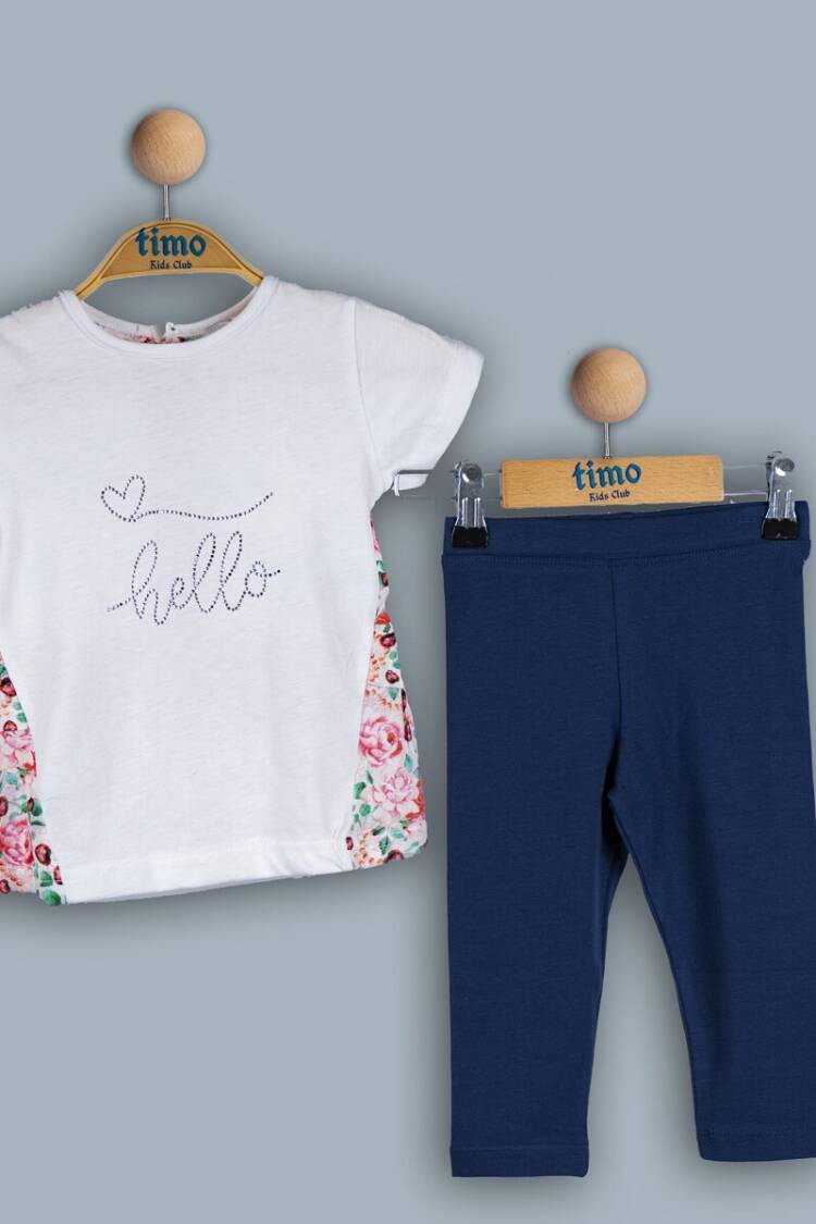 Baby Sets - Toptan Kız Bebek 2'li Tişört ve Tayt Takımı 6-24M 1018-TK4DÜ012243701 - Brand: Timo - Women & Kids, Baby Clothes Wholesale - Globality Store