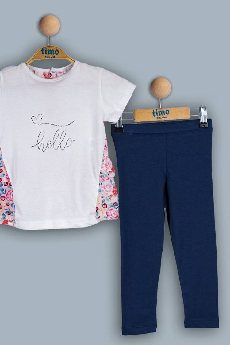 Baby Sets - Toptan Kız Bebek 2'li Tişört ve Tayt Takımı 6-24M 1018-TK4DÜ012243701 - Brand: Timo - Women & Kids, Baby Clothes Wholesale - Globality Store