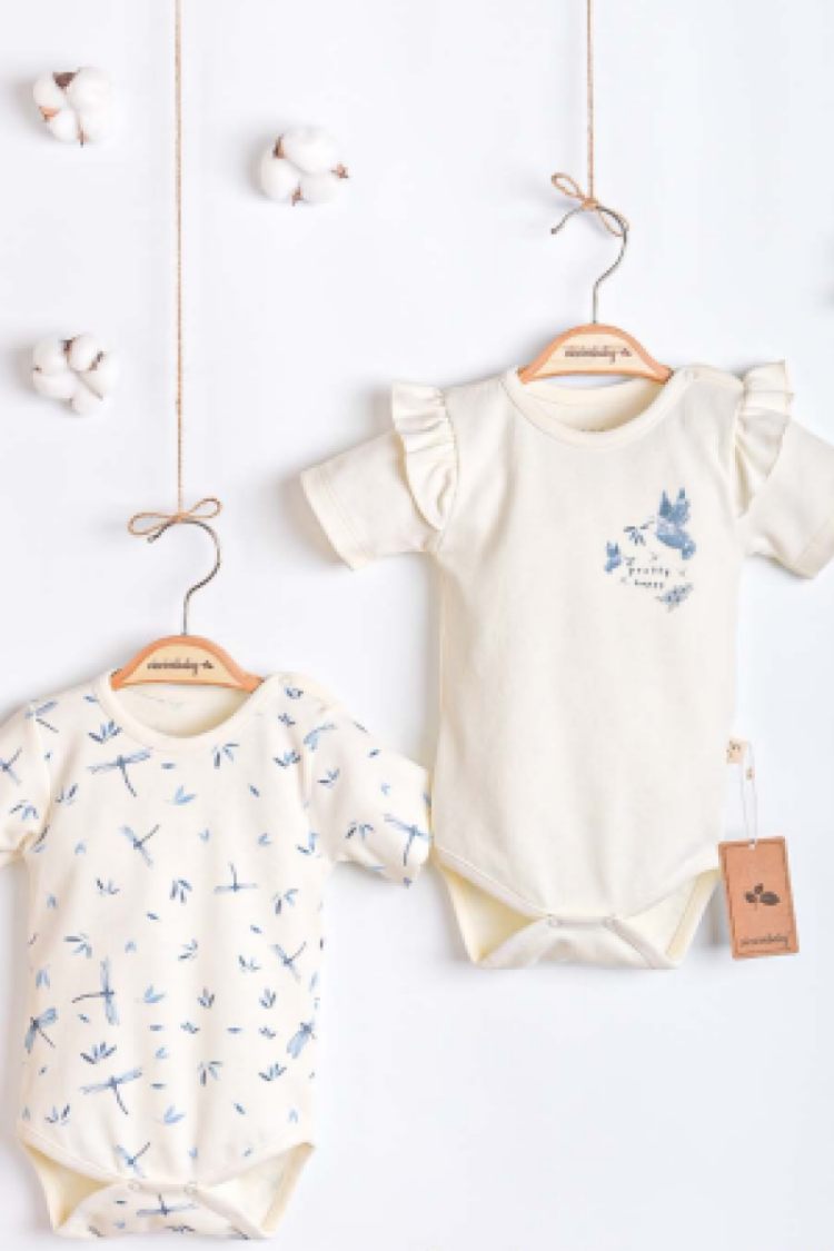 Newborn - Toptan Kız Bebek 2'li Zıbın Takım 3-9M 1043-4937 - Brand: Ciccimbaby - Women & Kids, Baby Clothes Wholesale - Globality Store
